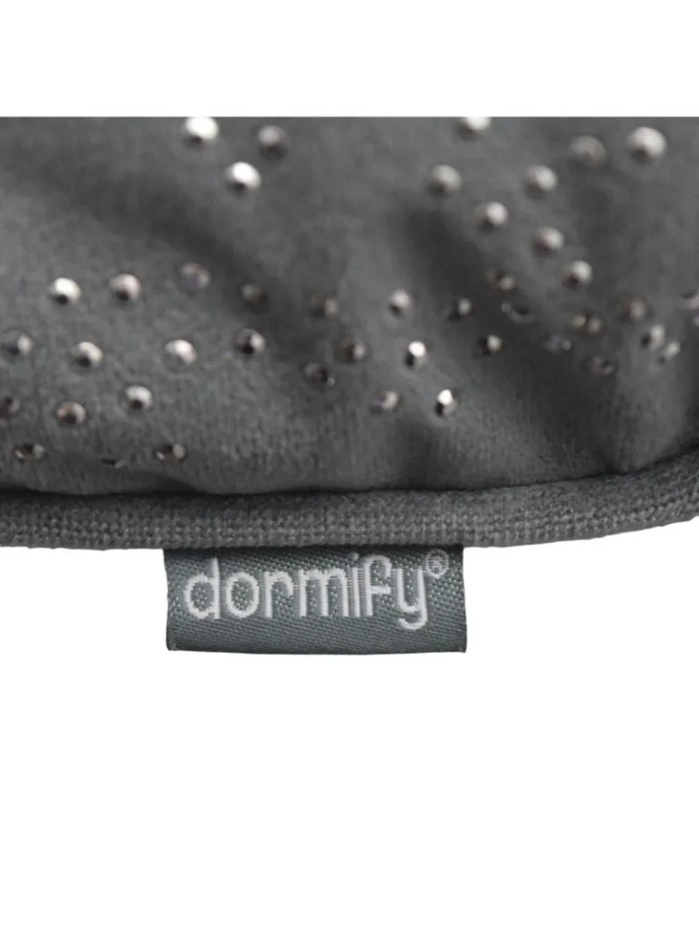 Dormify Gray Velvet Leopard Studded Throw Pillow 20x20 Silver Accent